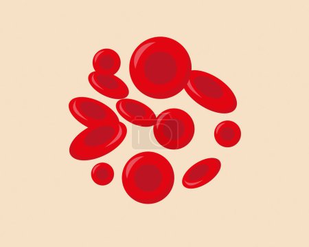 Illustration for Red blood cells flowing in a vein or artery health care concept, vector illustration - Royalty Free Image