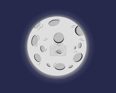 Ilustración de Una luna llena es la fase lunar con fondo oscuro - Imagen libre de derechos