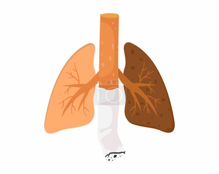 lungs damage from smoking illness risk stop smoking world no tobacco day vector illustration