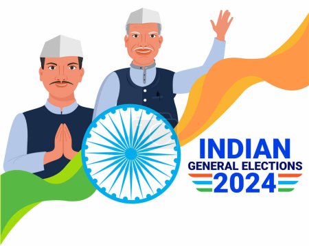 Indian politician candidate request for voting Indian General Election politics and elections illustration