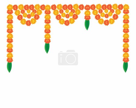 illustration of flower garland decoration toran for indian festival wedding vector illustration