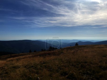 Photo for Beautiful meadow nestled among Polish and Czech mountains. - Royalty Free Image