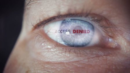 Photo for System Access Denied During An Iris Eye Scan. Close-up - Royalty Free Image
