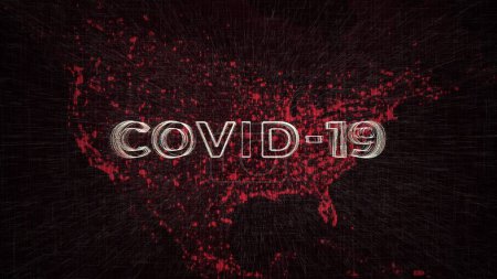 Covid-19 infographic concept for USA, graphic animation of pandemic