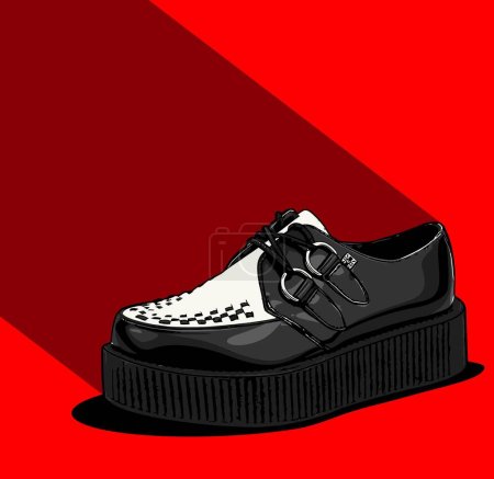 Téléchargez les illustrations : Modèle vectoriel de chaussures rockabilly pour les besoins de conception - en licence libre de droit