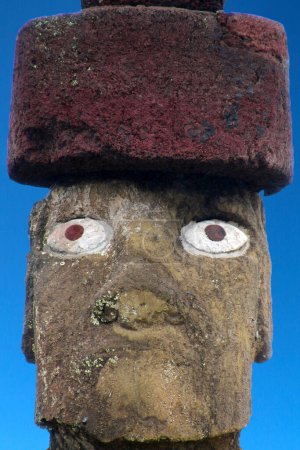 Photo for Ahu Ko Te Riku close up, Easter Island-Rapa Nui, Polynesia, Chile, South America - Royalty Free Image