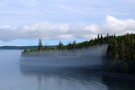 Pearse Islands in the morning fog British Columbia, Canada  