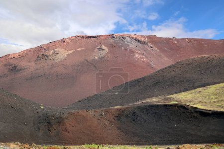 View of the Eldfell Volcano on the island of Heimaey-Vestmannaeyjar-Westman Islands- Iceland        