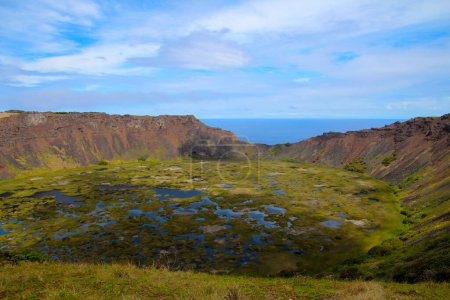Rano Kao est un volcan bouclier éteint dans le sud-ouest de l'île de Pâques Rapa Nui, Polynésie, Chili, Amérique du Sud