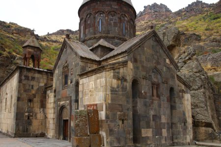 Geghard Monastery is an Armenian monastery in a gorge on the upper reaches of the Azat in the province of Kotajk