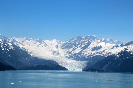 View of the Yale Glacier is a large tidewater glacier in the Alaska's Prince William Sound- Alaska     