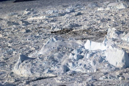 Glaciar Jakobshavn también conocido como Glaciar Ilulissat o Sermeq Kujalleq visto desde un avión  