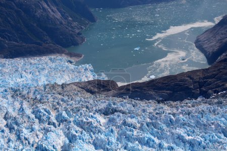 Glaciar LeConte en Alaska fotografiado desde un avión 