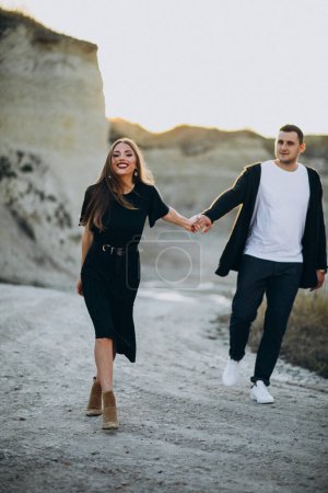 Photo for Young couple together in park,love story - Royalty Free Image
