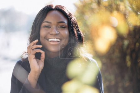 Photo for African american woman smiling portrait - Royalty Free Image