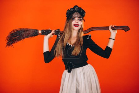 Photo for Woman in a halloween costume in studio - Royalty Free Image