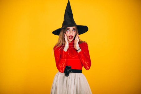 Photo for Woman in a halloween costume in studio - Royalty Free Image