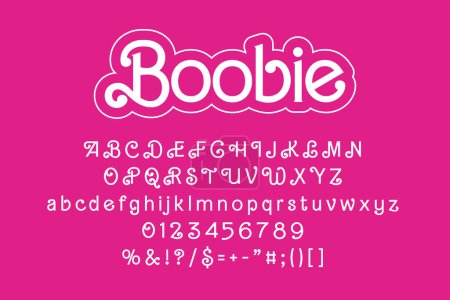 Alphabet girly avec arabesques. Illustration de typographie vectorielle