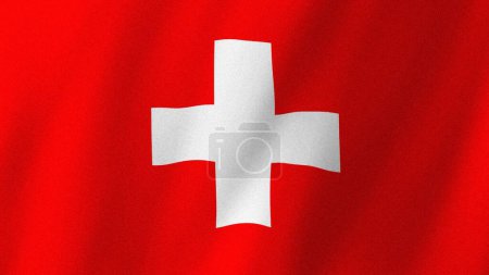 Die Schweizer Flagge weht im Wind. Flagge der Schweiz Bilder