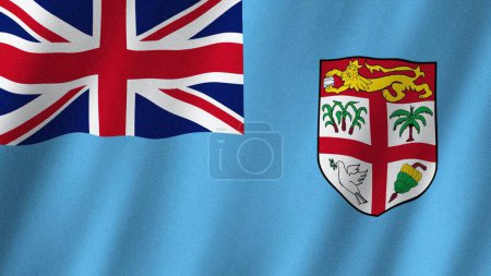 Foto de Bandera de Fiyi ondeando en el viento. Bandera de Fiji imágenes - Imagen libre de derechos
