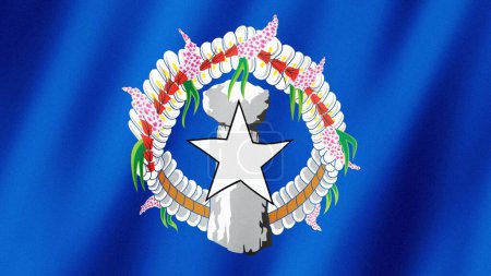 Photo for Northern Mariana Islands flag waving in the wind. Flag of Northern Mariana Islands images - Royalty Free Image