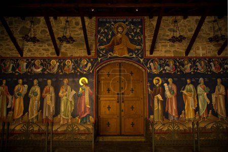 Photo for METEORA, GREECE. 22 OCTOBER  2021. Interior of the  Spaso-Preobrazhensky Monastery (Great Meteor), Meteora, Greece. - Royalty Free Image