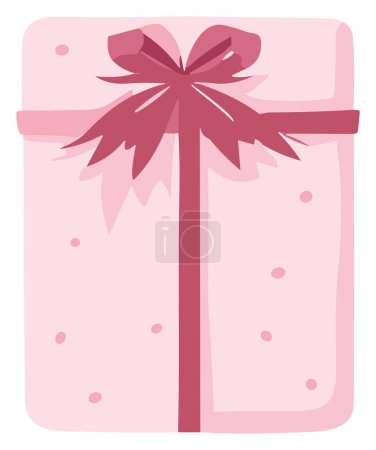 Illustration for A blue and pink gift box with glossy finish adds a touch of luxury, making it perfect for birthdays, anniversaries, or holiday celebrations. - Royalty Free Image