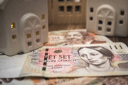 Real estate Rent investment concept czech koruna banknotes
