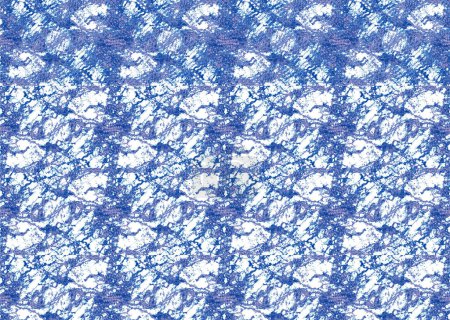 Foto de Patrón de tinte de lazo sin costuras de color índigo en seda blanca. Tejidos de pintura a mano batik nodular. Teñido Shibori. - Imagen libre de derechos