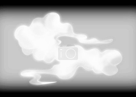Clouds on a gradient dark light background. Watercolor. Vector illustration.