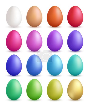 Illustration for Colored eggs. Happy easter symbols collection vector colorful eggs. Easter gift stylized various colored eggs, traditional holiday illustration - Royalty Free Image
