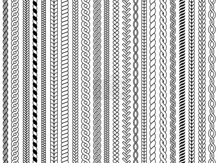 Ilustración de Patrón de las placas. Trenzas ornamentales de punto de cable de moda estructuras textiles vector gráfico ilustraciones sin costura. Patrón de cable y prendas de punto, trenza y trenza - Imagen libre de derechos