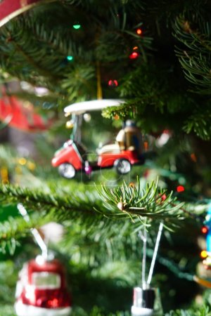 Photo for Christmas tree, christmas ornaments, ornaments, decor, indoor holidays, holiday decorations, seasonal, decorated house, tree, December, time of the season, - Royalty Free Image