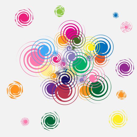 Abstract illustration, multi-colored circle pattern