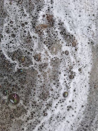Imagen de burbujas de aire, manchas de detergente