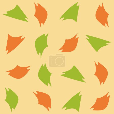 Orange background illustration with multi-colored seamless arrow pattern