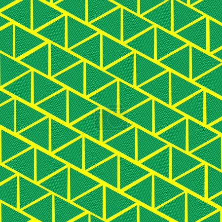 Abstract illustration bright green background seamless triangle pattern