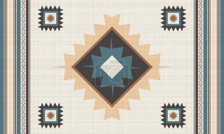 Beautiful ethnic native mexican style rug, Navajo tribal vector seamless pattern, Native American ornament, Ethnic South Western decor style, Boho geometric ornament.
