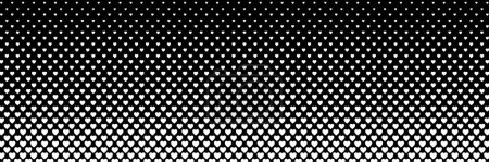 Ilustración de Diseño de forma de corazón blanco horizontal en negro para el patrón y el fondo, fondo de Navidad - Imagen libre de derechos