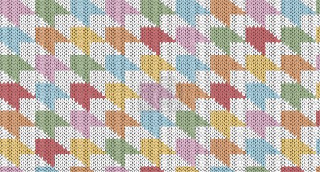 Téléchargez les illustrations : Motif tricoté Pastel gingham, Design de pull festif. Modèle tricoté sans couture - en licence libre de droit