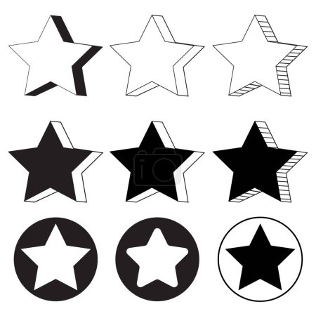 Vektor-Illustration der Sternlinien-Symbole eingestellt