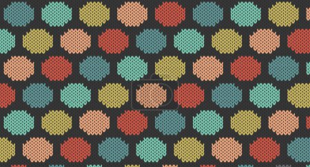 Ilustración de Ciclo retro en patrón de punto gris, diseño de suéter festivo. Patrón de punto sin costura - Imagen libre de derechos