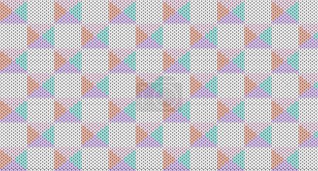 Téléchargez les illustrations : Motif tricoté géométrique couleur pastel, Design de pull festif. Modèle tricoté sans couture - en licence libre de droit