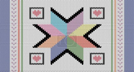 Ilustración de Patrón de punto de color dulce, diseño de suéter festivo. Patrón de punto sin costura - Imagen libre de derechos