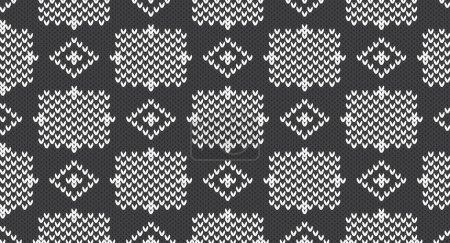Ilustración de Patrón de punto gris y blanco, diseño de suéter festivo. Patrón de punto sin costura - Imagen libre de derechos