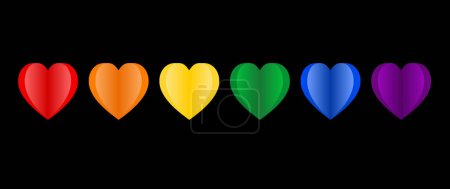 Corazón de papel arco iris sobre fondo negro, Celebremos el mes de Orgullo con fondo de orgullo de arco iris colorido para desfiles de festivales, fiestas y eventos sociales, pancarta, tarjeta de felicitación, póster, pancarta web, plantilla, redes sociales.