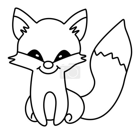 Illustration for Fox - Hand Drawn Sly Wild Animal with Piercing Eyes and Clever Demeanor Conveying Intelligence, Craftiness, Cunning, Intrigue, and Hero or Villain with Mysterious Mask - Royalty Free Image