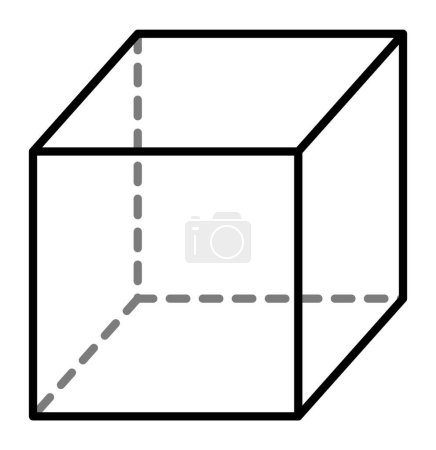 Ilustración de Cubo: recurso gráfico fácil y ordinario para que los maestros eduquen a sus encantadores estudiantes sobre las formas 3D en la clase y el centro de matemáticas - Imagen libre de derechos