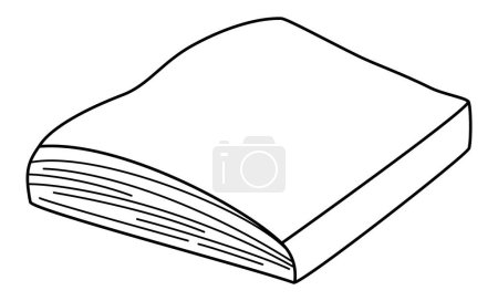 Illustration for Book - Slim Softcover Homework and Children's Novel Black Line Drawing Vector for School and Homeschooling - Royalty Free Image