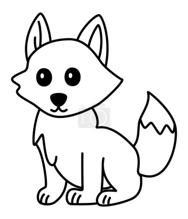 Wolf - A Wild Animal Vector Sits, Slightly Turned to the Left and Gazed Fixed on Something with No Outstanding Expression, While Its Tail Bears a Resemblance to That of a Fox